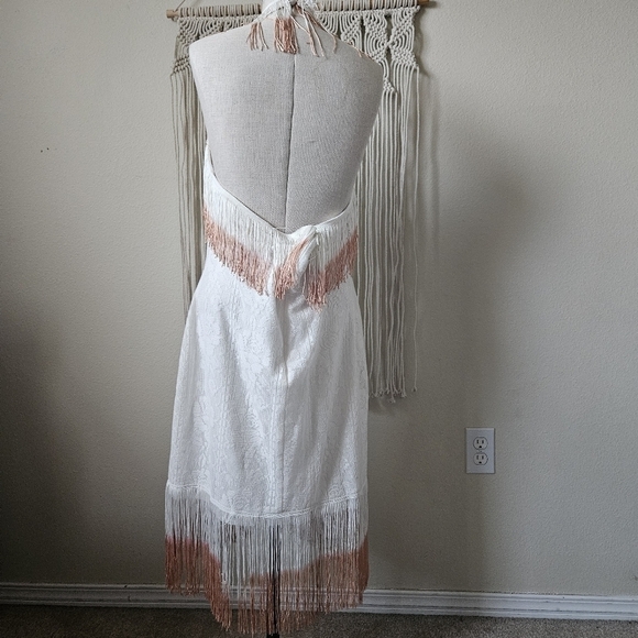 Shyanne Women's Fringe Halter Bodycon Dress L - Picture 6 of 15